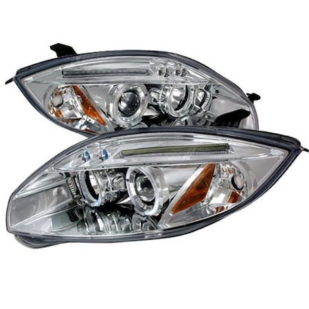 Overtime Halo LED Projector Headlights for 06 to 08 Mitsubishi Eclipse, Chrome - 13 x 25 x 26 in. OV126211